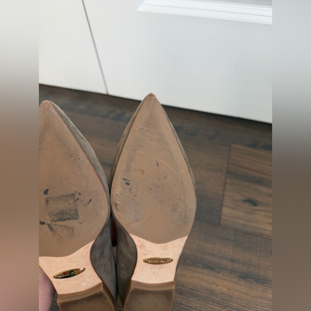 Sarah Flint Sylvia Suede Flats Taupe Size 37IT/7US - Picture 12 of 13